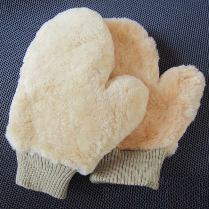 

Double Side No Scratch Super Soft Wool Mitt,Plush Mitt Car Wash Glove Auto Detailing Cleaning Brushes Sponge