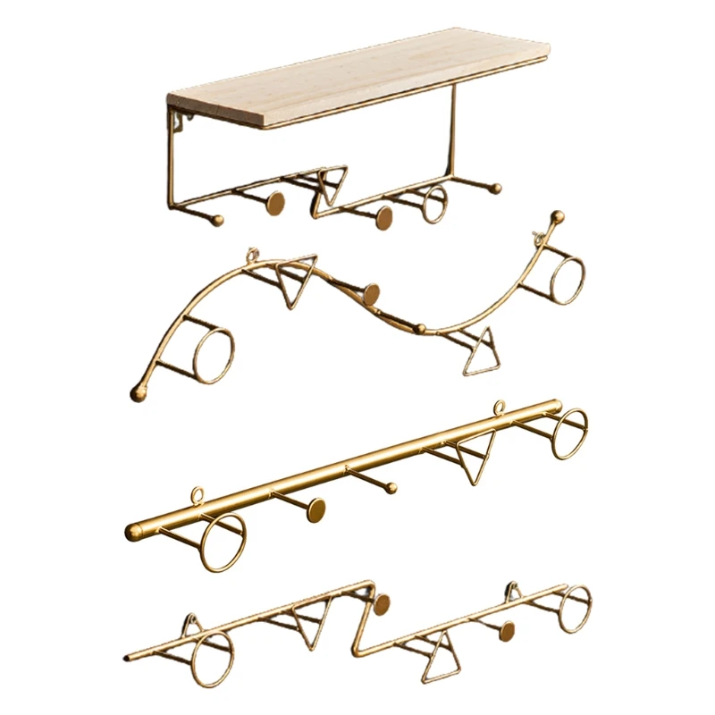 

Стеллаж для хранения в скандинавском стиле, кованая железная вешалка для дома, спальни, ванной, гостиной, настенное крепление, подвесная пол...