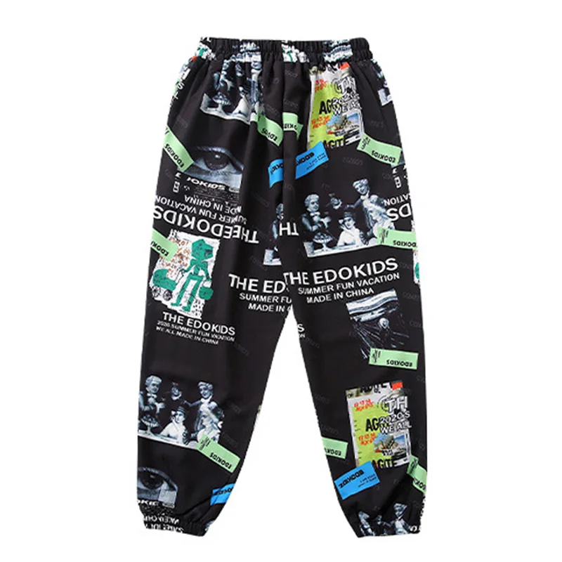

Детская одежда в стиле хип-хоп, уличная одежда с принтом в стиле Харадзюку, штаны-джоггеры для девочек и мальчиков, костюм для джазовых танце...