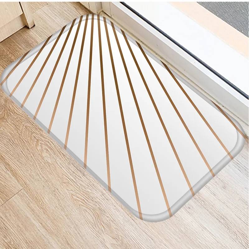 Противоскользящий коврик серебристо-белый цветок для кухонной и входной двери