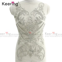 new arrival crystal applique bodice for wedding panel wdp 256