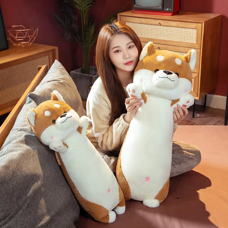 

Simulation Шиба-инђ аски-полоса Husky Shiba Inu Animal Long Soft Doll Pillow Home Sofa Cushion Decoration Gifts for girl friend
