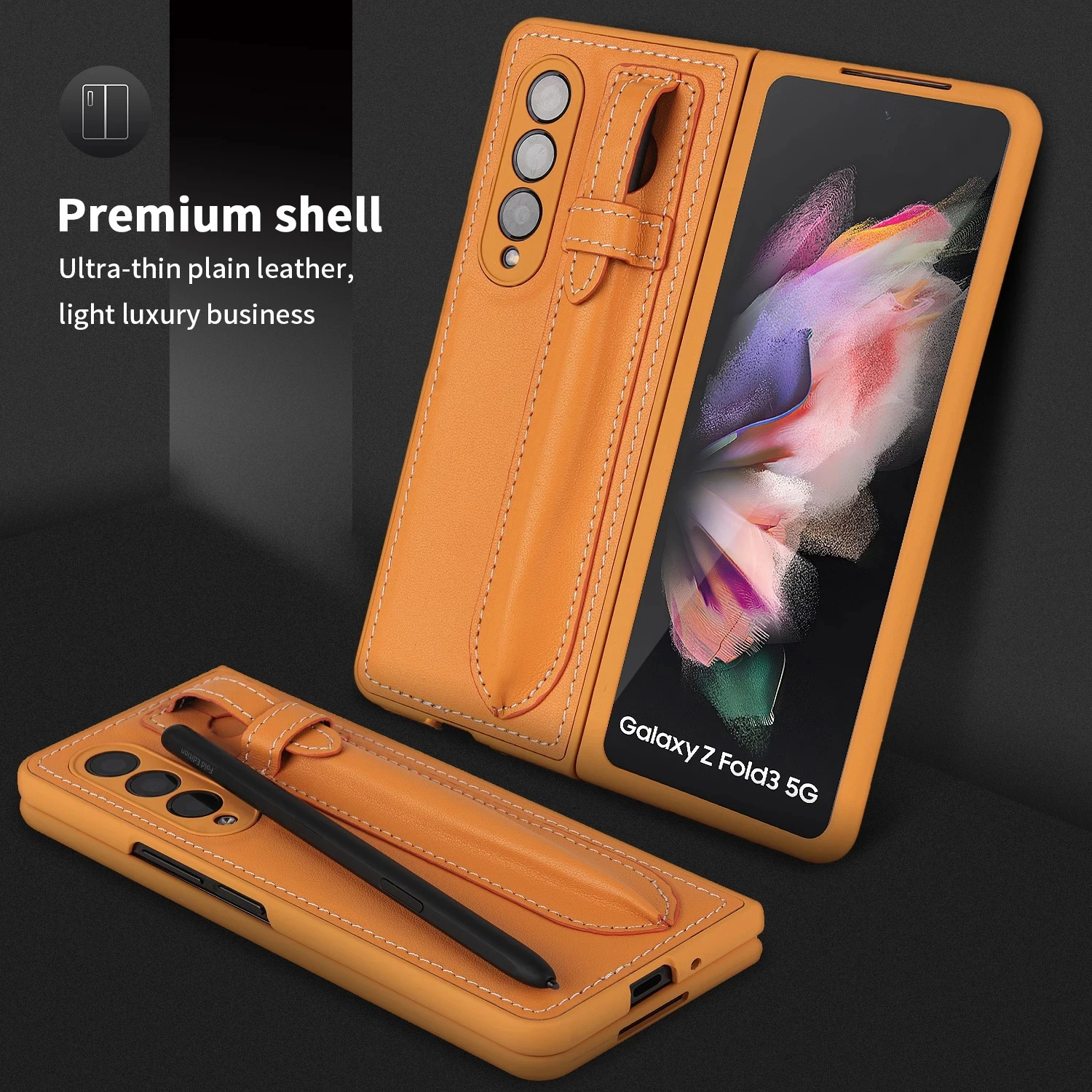 Ceny Do Samsung Z Fold 3 5G Etui Fold3 Fold4 ZFold3 ZFold4 Etui Luksusowe Skórzane Z Krotnie 3 4 Etui Z Uchwytem Na Długopis Pokrywa Capa