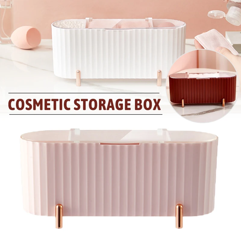 

Cosmetic Storage Box Transparent Cover Desktop Makeup Storages Box Rack Jewelry Cosmetic Cotton Beauty Egg Container Shelf
