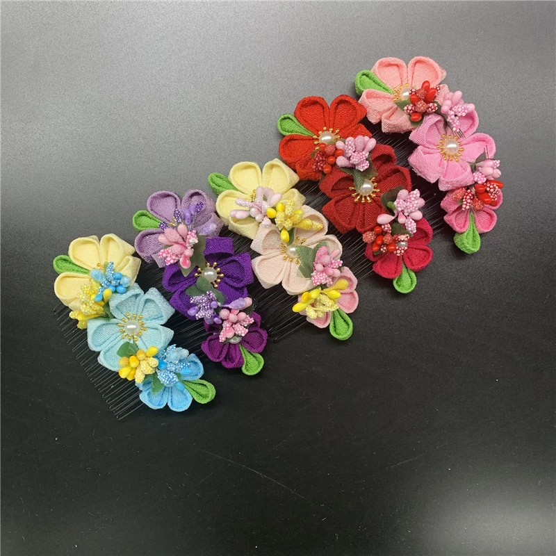 Заколка-кимоно в японском стиле женская милая шпилька для волос с цветочным