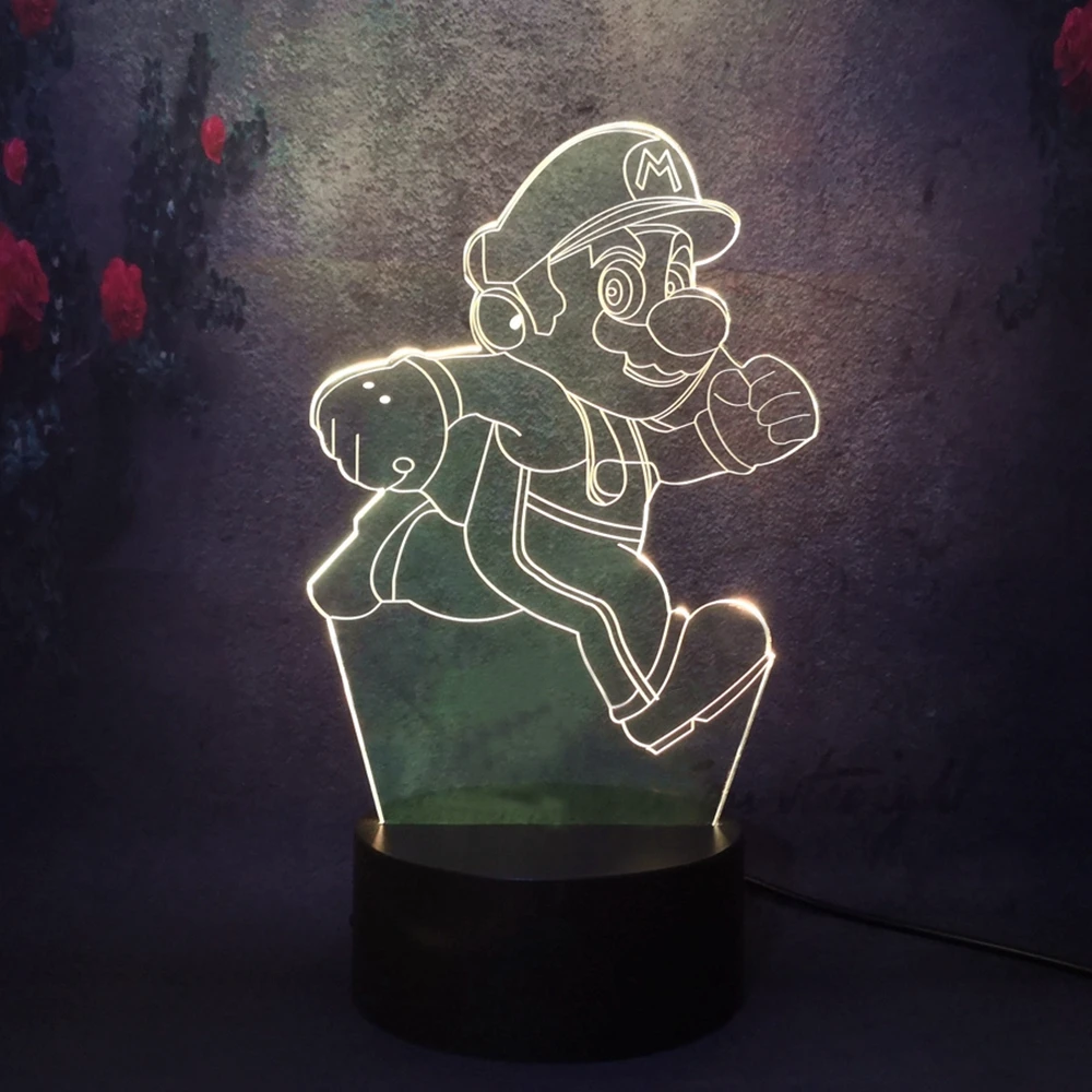 2020 мультфильм 3D LED ночник Лава Горячая игра Аниме Супер Марио подарок для ребенка