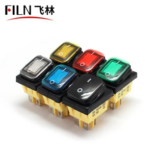 Выключатель автомобильный DPST IP67, водонепроницаемый 4-контактный тумблер для лодок, 16 А250 В, 12 В, 24 В, 110 В, 220 В, 30x22