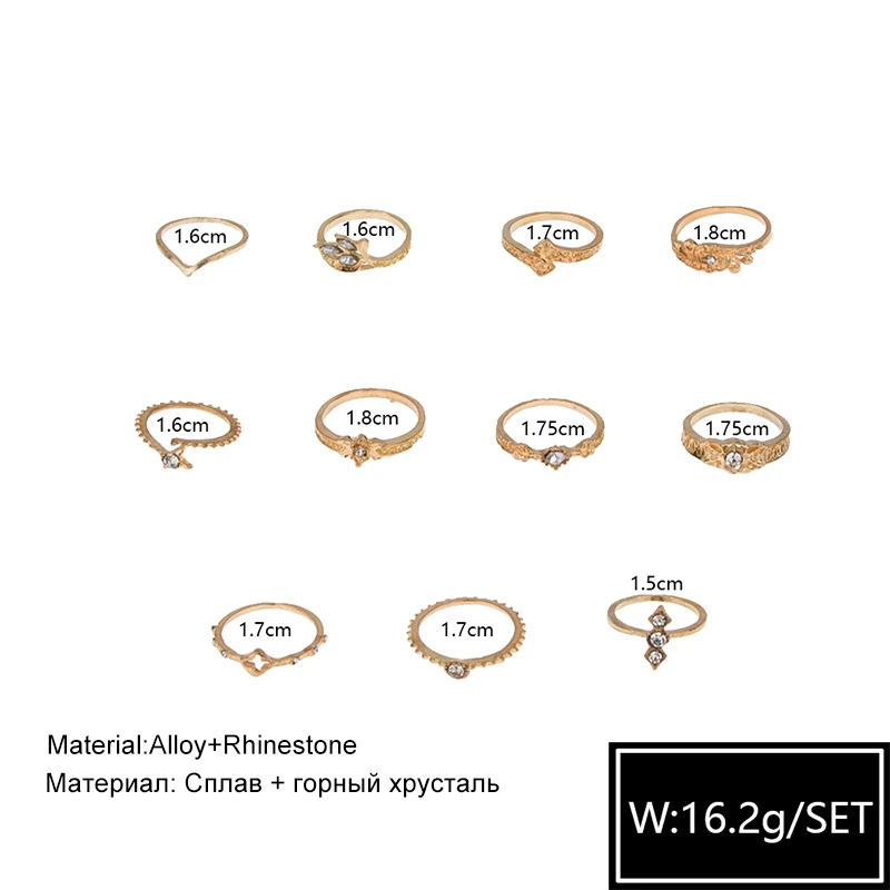 Женское Винтажное кольцо на палец Золотое с геометрическим узором в стиле бохо