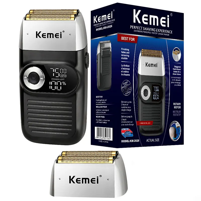 

Мощная профессиональная Бритва для мужчин с цифровым ЖК-дисплеем, электрическая бритва, бритвенный станок для бороды, набор аксессуаров дл...