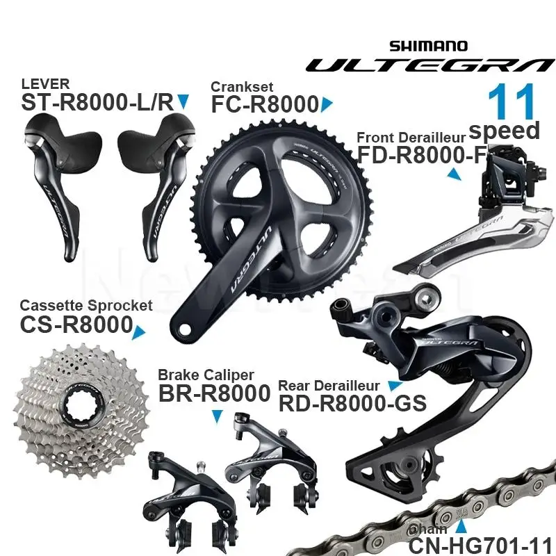 SHIMANO ULTEGRA R8000 11v Road bike Groupset  with Brake ST Lever Cassette Sprocket Chain Front/Rear Derailleur ORIGINAL