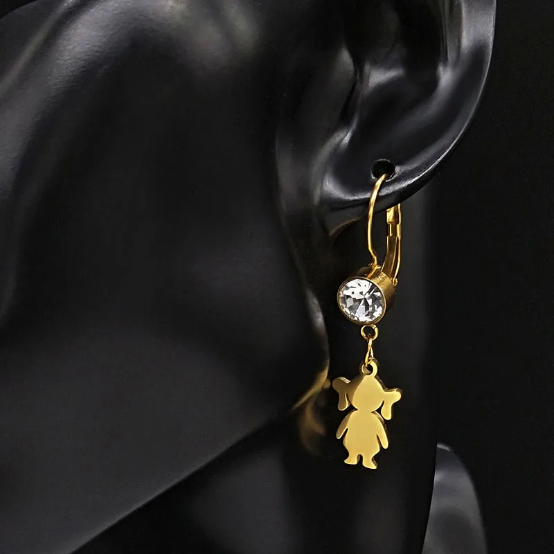 Женские круглые серьги из нержавеющей стали набор 6 пар серег золотого цвета E612879