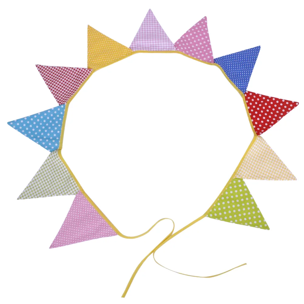 

12 шт. флажки-баннеры в горошек с узором в виде сетки для свадьбы, дня рождения (случайный цвет)