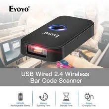 Eyoyo EY-009L Mini 3-in-1 Bluetooth USB Wired&Wireless 1D Barcode Scanner Portable Bar Code Reader for Windows Android iOS iPad