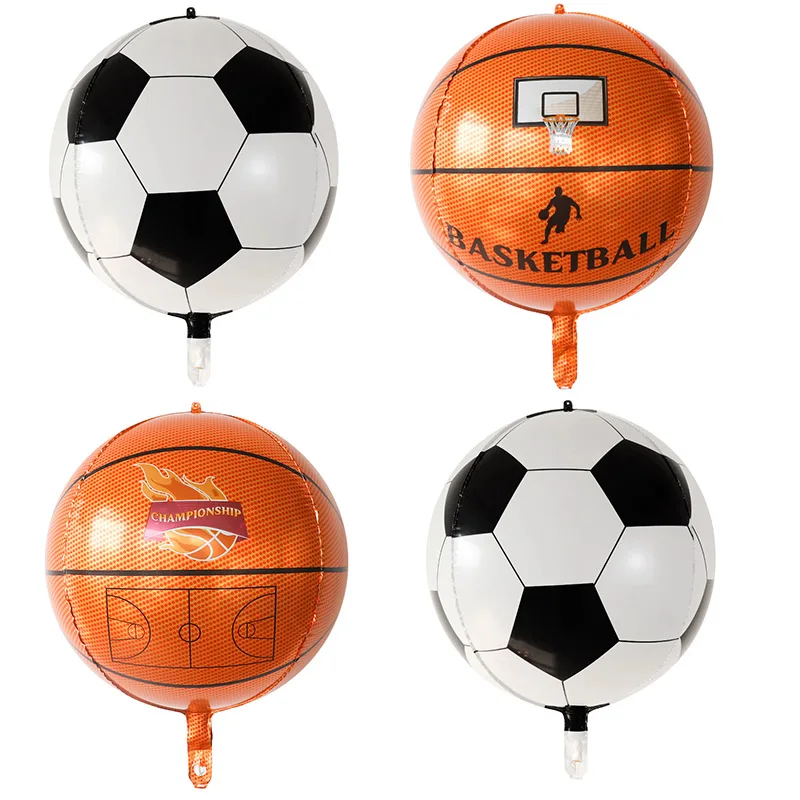 

20pcs 22inch 4D Basketball Foil Helium Balloons Stereoscopic Football Air Globos Birthday Party Decorations Kids Inflatable Toys