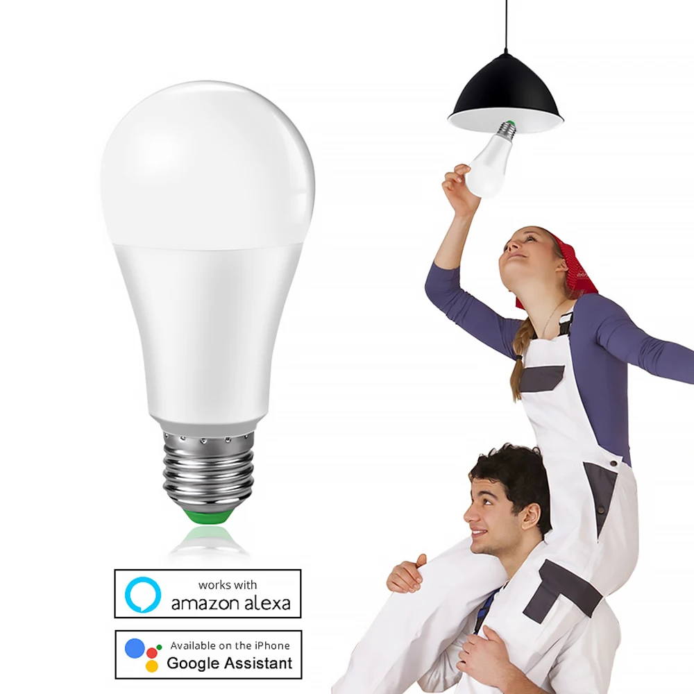 15W WiFi умный светильник лампочка B22 E27 цветная (RGB) светодиодная лампа приложение