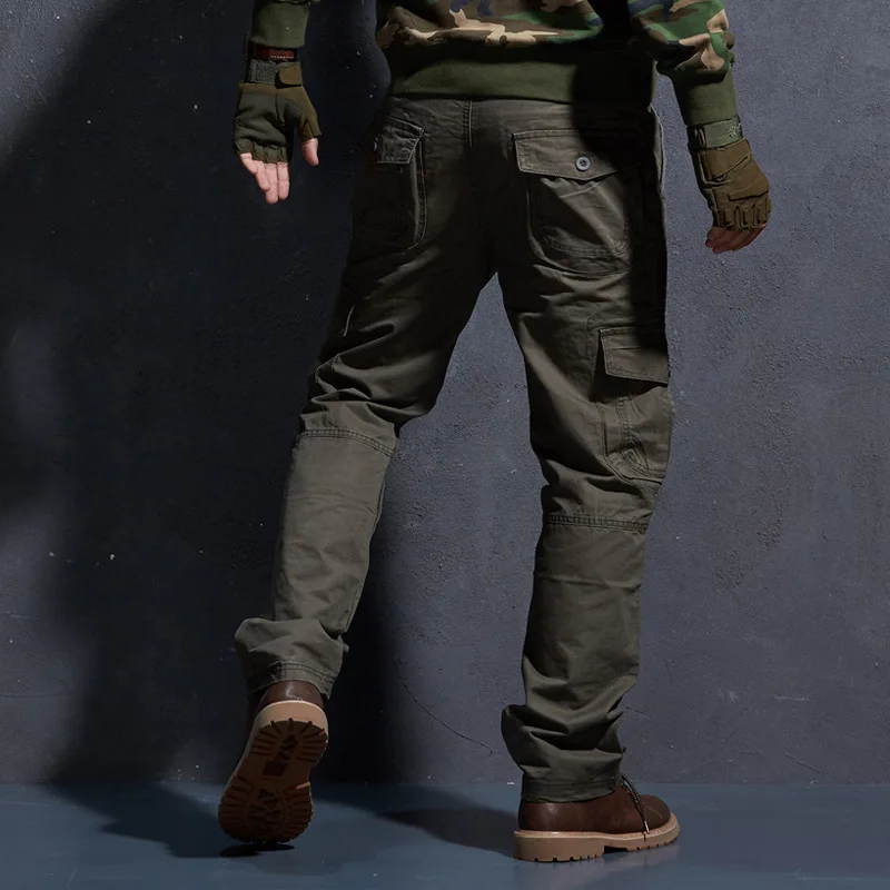 

2021 Four Seasons Outdoor Casual Men's Pants Pure Cotton Loose Multi-pocket Cargo Pants