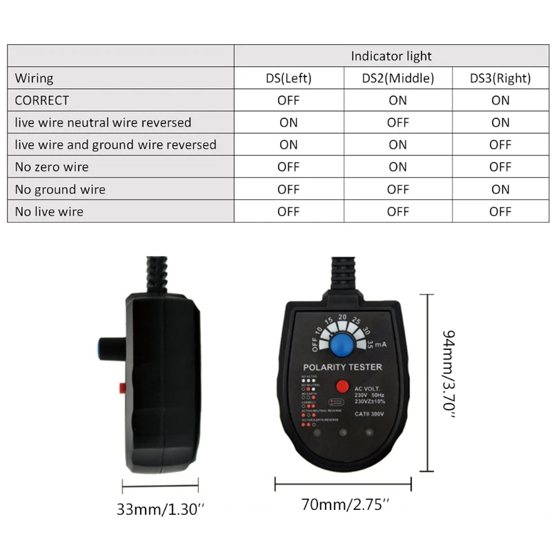 

Voltage Test Socket Detector Leakage Detector Polarity Phase Check Plug And Socket Tester Neutral Circuit Polarity Phase