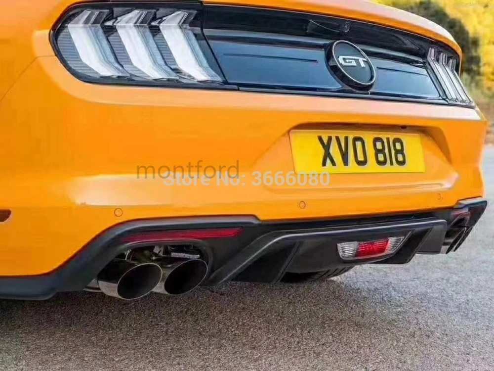 

SHCHCG For Ford Mustang Coupe 2-Door 2015-2019 ABS Racing Rear Bumper Lip Spoiler Rear Diffuser Skid Plate Protector Cover Trim