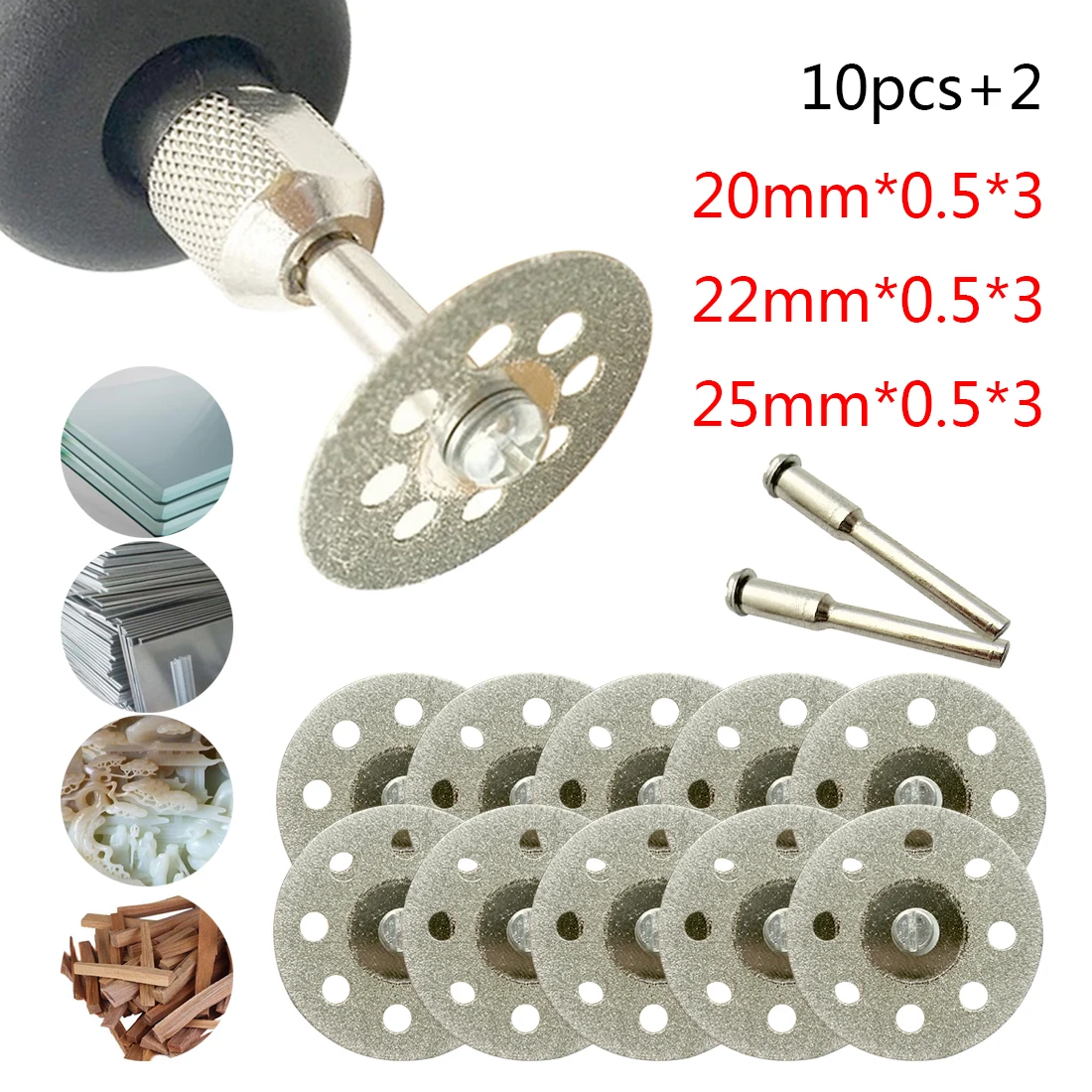 

5pcs/10pcs Diamond Saw Cutting Disks For Dremel with Mandrel Rotary Tools Accessories Mini Grinding Wheel Abrasive Disc