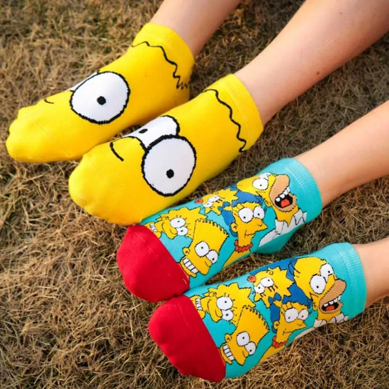 Женские Дышащие Короткие носки Chaussettes удобные прямые в стиле аниме для отдыха |