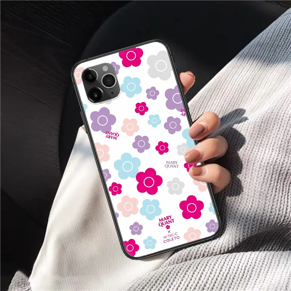 

Luxury Fashion Mary Quant Phone Case Cover Hull For Iphone 5 5s Se 2020 6 6s 7 8 12 Mini Plus X XS XR 11 PRO MAX Black Back Tpu