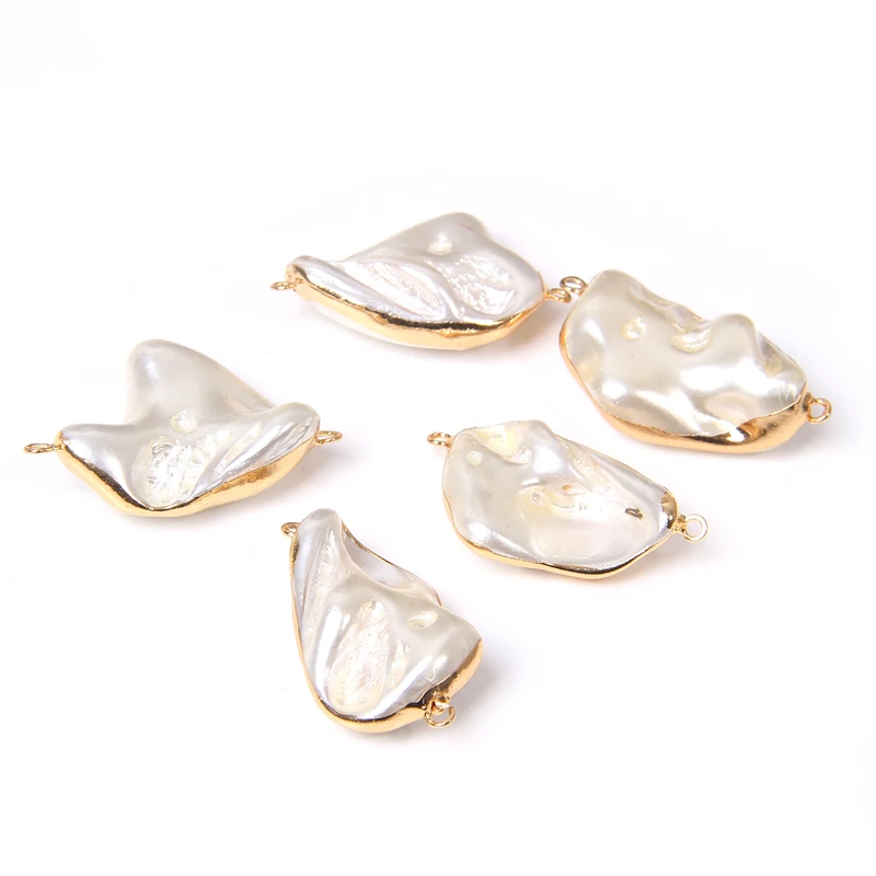 Подвески из натурального белого пресноводного жемчуга 3 шт. неправильной формы