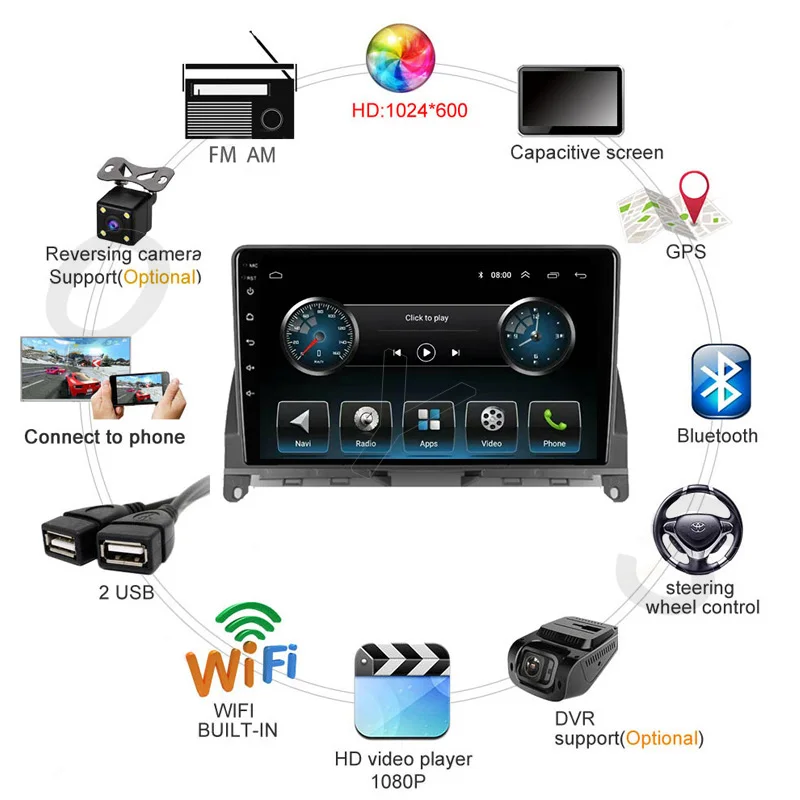 Android 10 2GB Audio Car Radio Multimidia Video Player Autoradio For Toyota Camry 2015 2016 2017 GPS Navigation DVR Media Stereo |