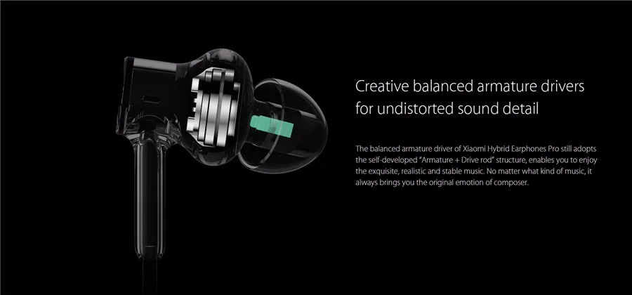Xiaomi Hybrid-Pro Три драйвера HIFI Graphene наушники провода с микрофоном для iPhone/Android