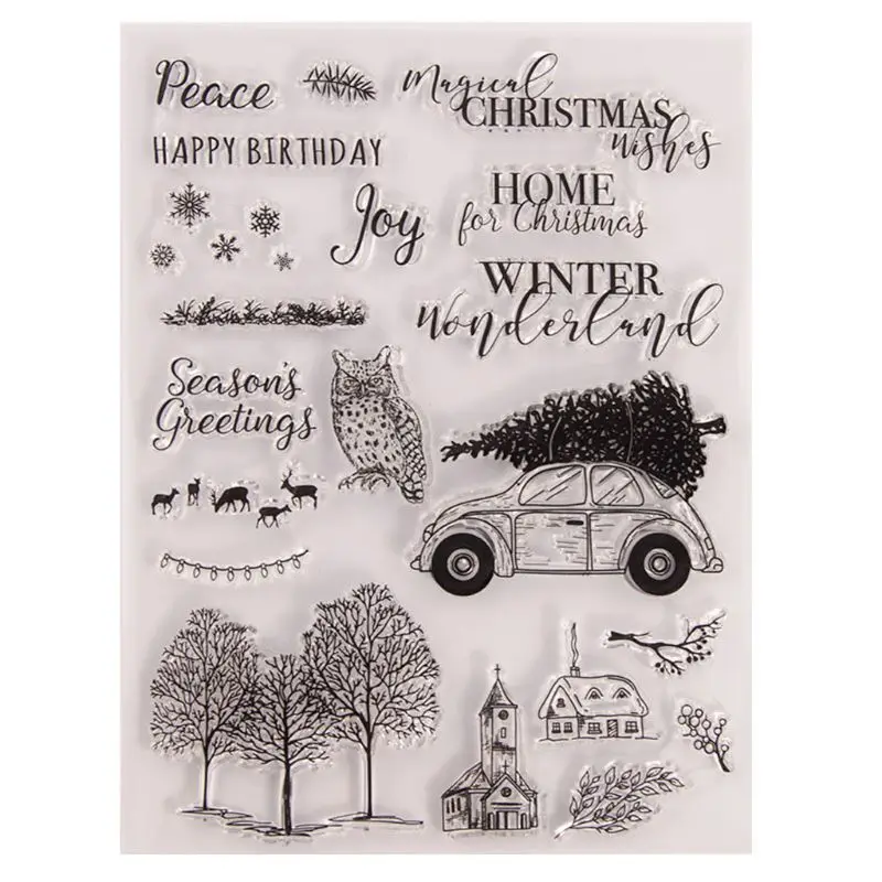 Owl Tree Silicone Clear Seal Stamp DIY Scrapbooking Embossing Photo Album Decor | Канцтовары для офиса и дома