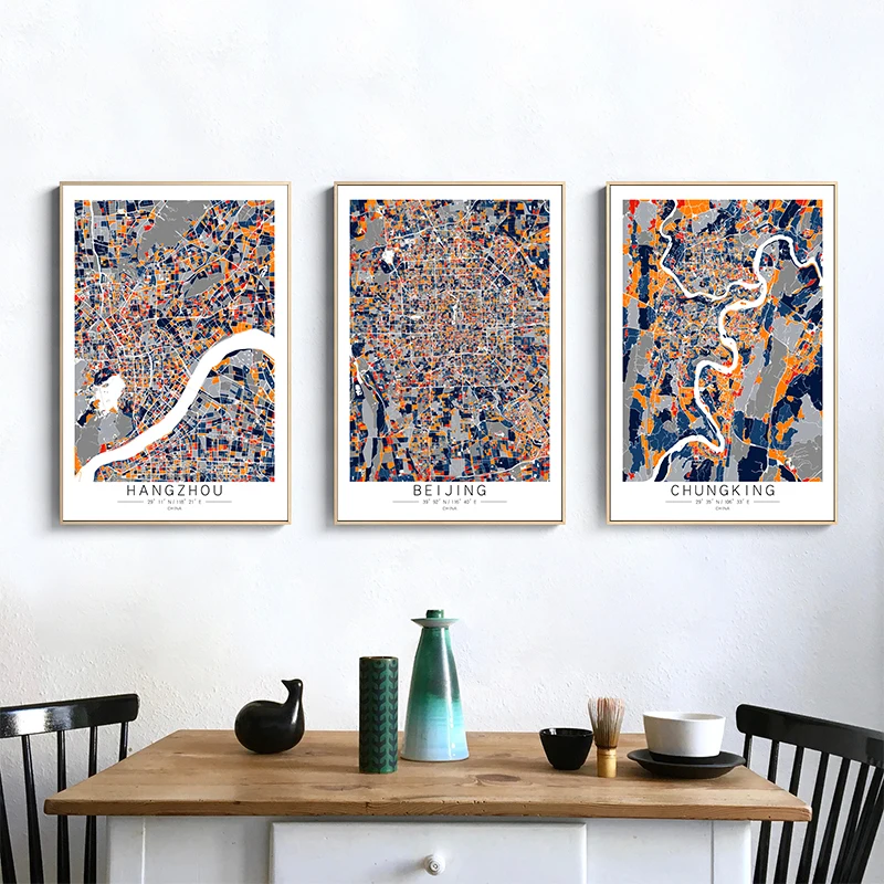 Индивидуальная цветная карта города Пекин Москва Париж Лондон Нью Йорк