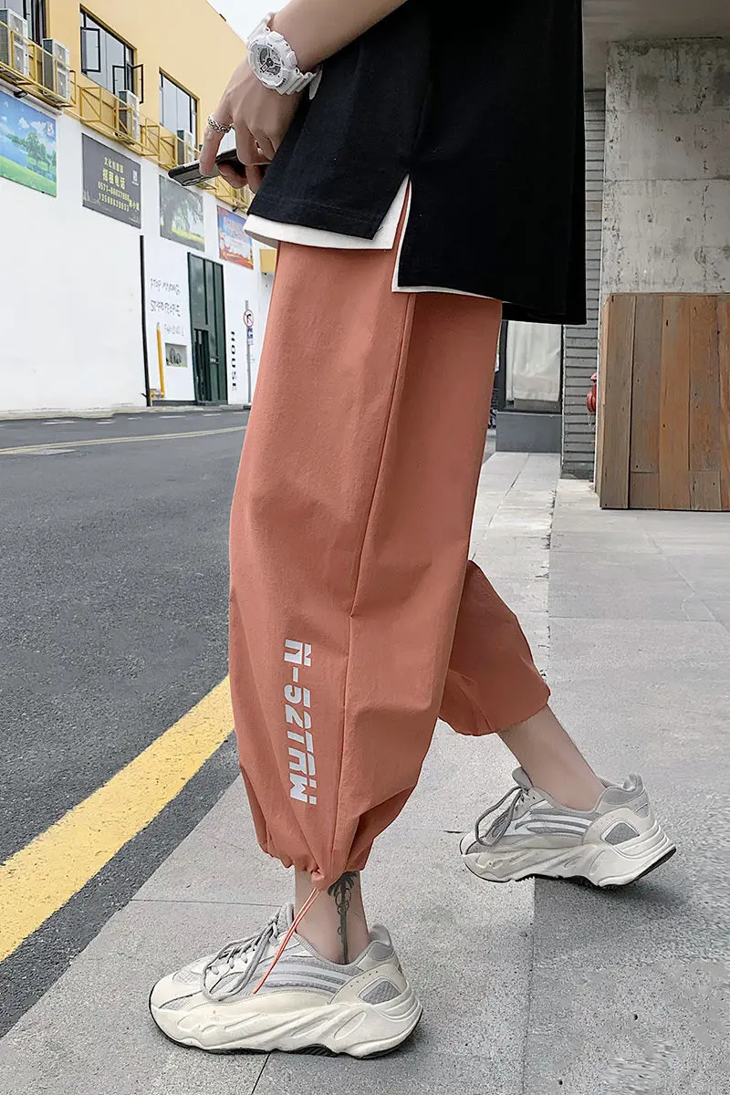 

2020 Spring And Summer New Youth Popular Solid Color Loose Large Size Wide Leg Pants Fashion Casual Straight Cropped Pants