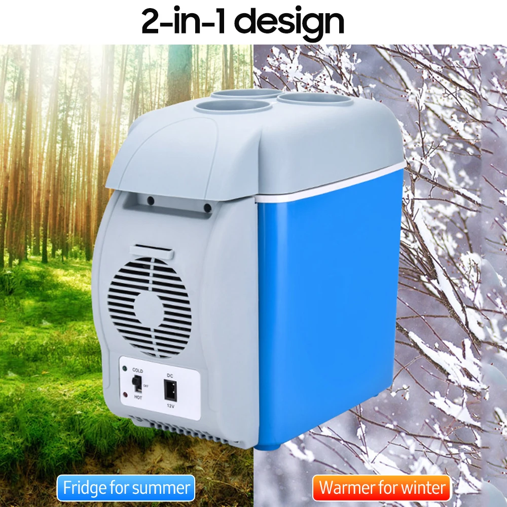 

7.5L Mini 12V Portable Car Refrigerator Warmer for Cooling Beer and Keeping Warm of Lunch Box Road Trip Travel Camping Fishing