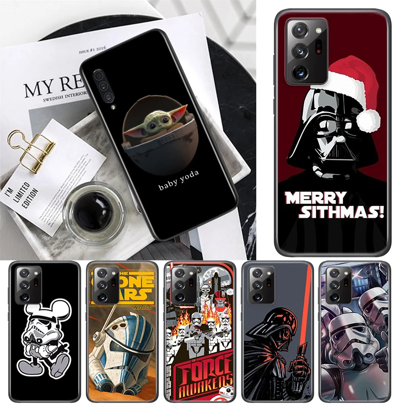 

For Samsung Galaxy A72 A52 A42 A32 Lite A22 A13 A12 5G A03S A02S A02 Phone Case Star baby yoda Mickey Black Soft TPU Cover