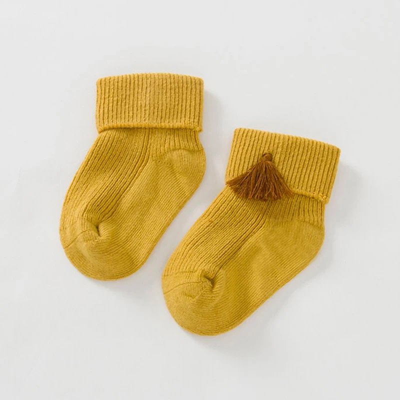 Осенние носки с бахромой для новорожденных от 0 до 24 месяцев милые хлопковые