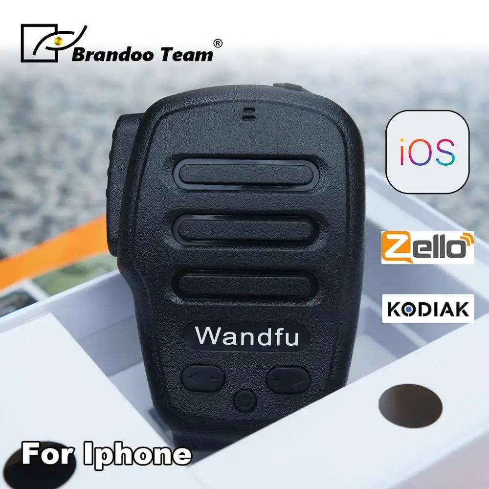 Bluetooth PTT беспроводной динамик микрофон Поддержка Zello Kodiak для Android и IPhone б/у ручной