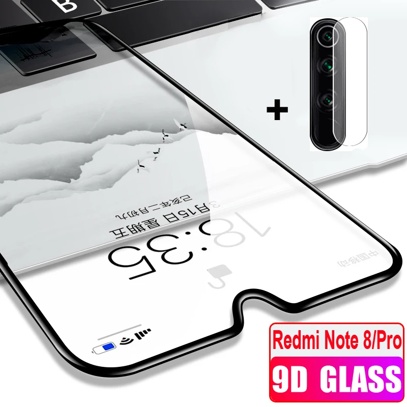 2 в 1 Note 8Pro 9D закаленное стекло для Xiaomi Redmi 8 Pro защита экрана красный mi защитное xio Red
