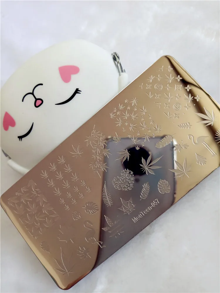 Новинка штамповка для ногтей в виде листьев кленового листа дизайна пластины