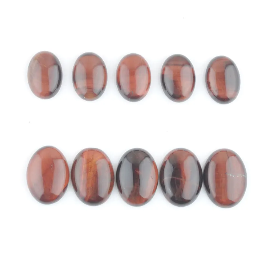 

10Pcs Natural Stone Red Tigers eye Oval Cabochon CAB No Drill Hole Beads DIY Jewelry Making Accessories 18x25mm 22x30mm TBU341