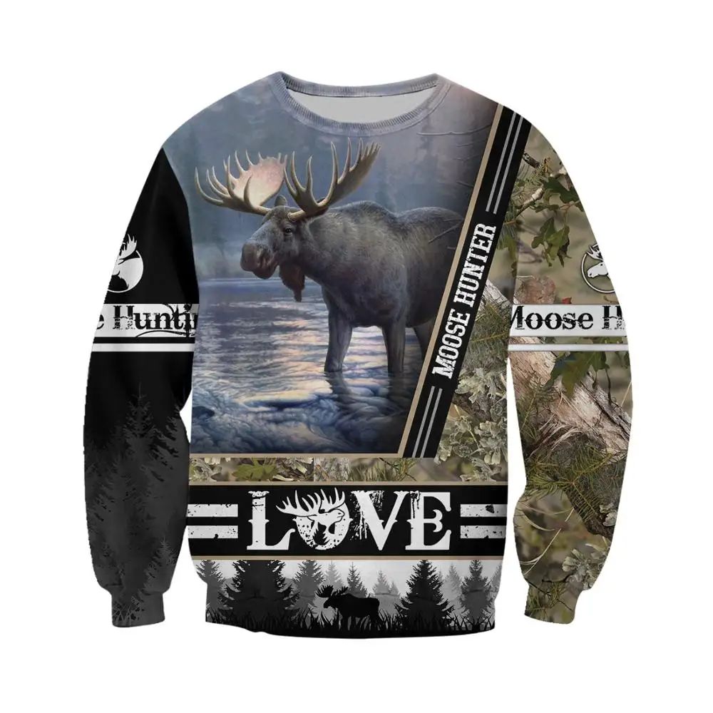 Мужская толстовка с капюшоном Love ELK Hunter Повседневный пуловер в стиле Харадзюку