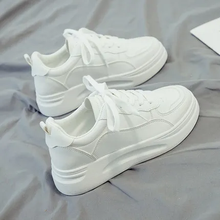 

2021 spring and autumn new white women's shoes casual all-match thick-soled sports large-size flat shoes