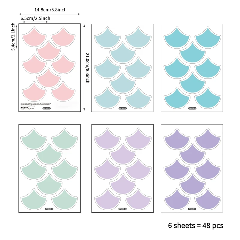 

48 шт./компл. Наклейка на стену «сделай сам» в виде цветной рыбьей чешуи для ванной комнаты, гостиной, плитка, наклейка на стену, Бесплатная ко...