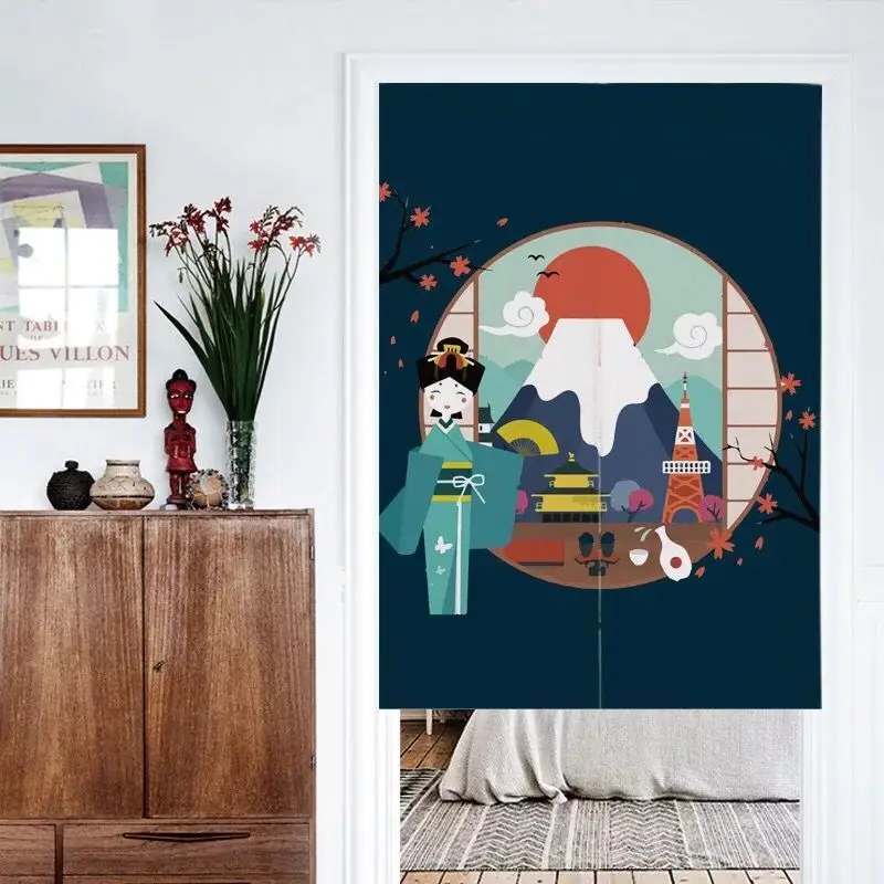 Японский Стиль укиё картина ткани на основе хлопка и льна Шторы Fujiyama занавеска