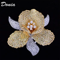 donia jewelry fashion luxury boutonniere inlaid color aaa zircon flowers high grade brooch flower accessories dress pin jewelry