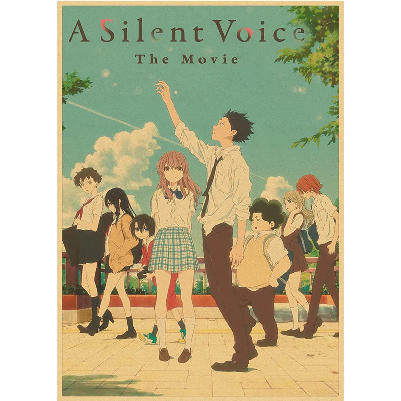 Плакаты из крафт-бумаги с тихим голосом Классические Японские Мультяшные кино