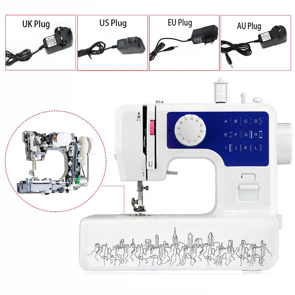 

1 Set Household Electric Desktop Sewing Machine Multi-Function Thick Lockable Button Mini Sewing Machine DIY Clothes 12 Stitches