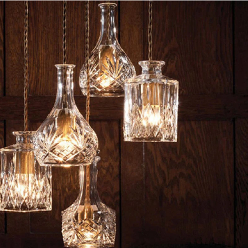 Стеклянные подвесные светильники в стиле ретро для кафе и бара | Освещение