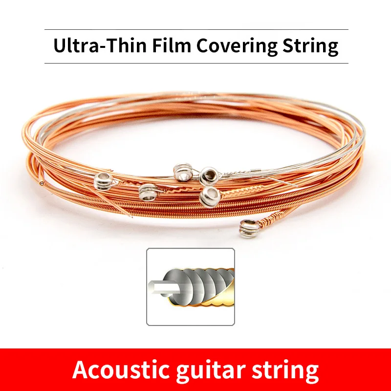 

Ultra-thin Coated Acoustic Guitar Strings Road Dog folk guitar strings 1 set of 6 long life perfect voice