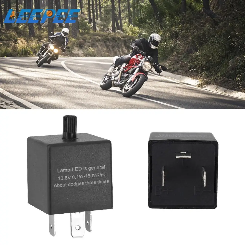 

Universal 12V 3pins Blinker Flasher Relay Car Motorcycle LED Flasher Relay Electronic Adjustable Freauency LED Turn Signal Light