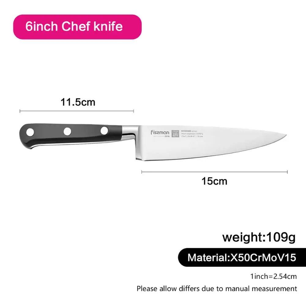Model 2516 Кухонные ножи серии FISSMAN KITAKAMI из немецкой высокоэффективной стали, светильник с ручкой - Цвет: Model 2516