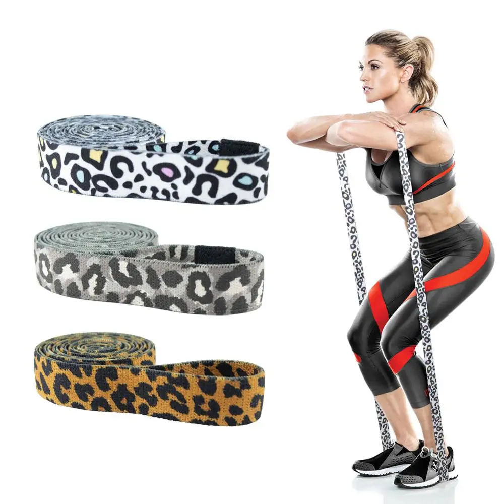 Printed Leopard Hip Resistance Bands Booty Leg Exercise Elastic For Fitness Gym Yoga Stretching Training Workout Equipment | Спорт и